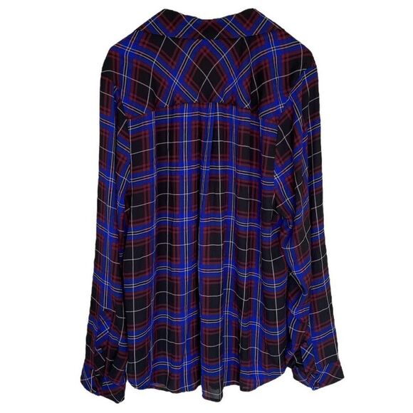 Torrid Madison Georgette Multicolor Plaid Button Up Top NWT Plus Size 2/20-22 - Picture 3 of 7